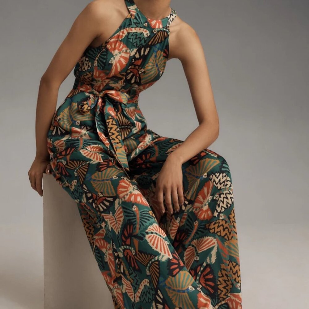 FARM Rio Tropical Green and Orange Jumpsuit